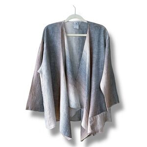 La Fixsun Linen Lagenlook Ombré Kimono Jacket Size L